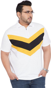 Gibbs Plus Colorblock Men Polo Neck White T-Shirt