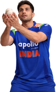 YUTU Printed Men Polo Neck Blue T-Shirt