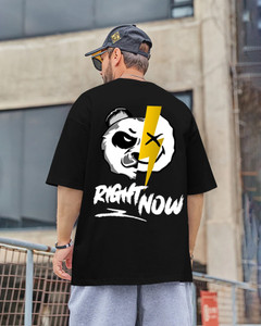 HouseOfCommon Printed, Typography Men Round Neck Black T-Shirt