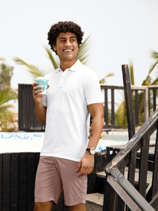 Blackberrys Solid Men Polo Neck White T-Shirt