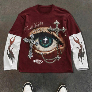 Eddicted Graphic Print Men Round Neck Maroon T-Shirt