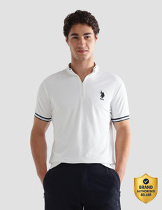 U.S. POLO ASSN. Men White Polo Neck T-Shirt - Image 6