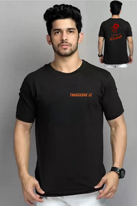 Deccan Store Graphic Print Men Round Neck Black T-Shirt