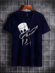 सुपरस्क्वाड पुरुषों के लिए गोल गला ग्राफिक प्रिंट गहरा नीला टी-शर्ट