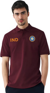 Zoobang Graphic Print Men Polo Neck Maroon T-Shirt