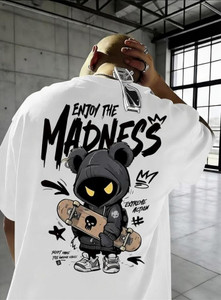 HipHopTrends Men White Round Neck T-Shirt - Image 3