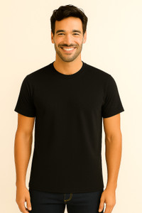 INdiAN ENGiNEER Solid Men Round Neck Black T-Shirt