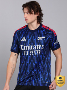 ADIDAS Printed Men Round Neck Blue T-Shirt