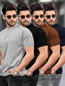 TRIPR Solid Men Round Neck Multicolor T-Shirt