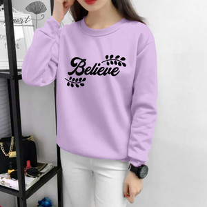 TEES HUB Printed Women Round Neck Purple T-Shirt