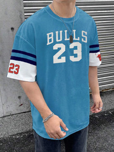 Eddicted Printed Men Round Neck Blue T-Shirt