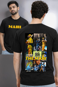 NIYANSH FAB Typography, Graphic Print Men Round Neck Black T-Shirt