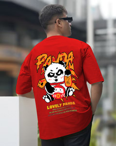 TeeTops Printed, Typography Men Round Neck Red T-Shirt