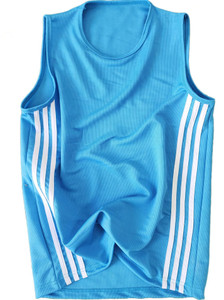 Men Blue Elastane Round Neck T-Shirt - Image 1