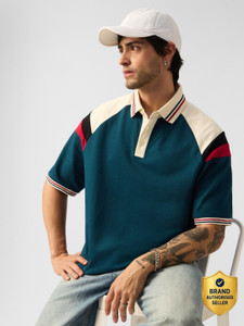 The Souled Store Dark Blue Polo Neck T-Shirt - Image 6