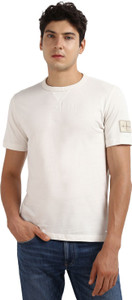 Calvin Klein Solid Men Crew Neck Beige T-Shirt