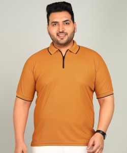 METRONAUT PLUS Solid Men Polo Neck Yellow T-Shirt