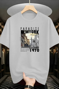 KAJARU Printed Men Round Neck Grey T-Shirt - Image 6