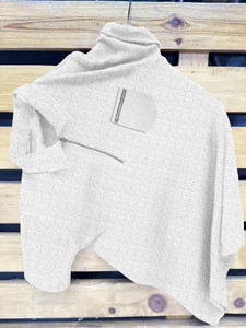 COMBRAIDED Self Design Men Polo Neck White T-Shirt