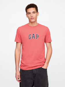 GAP Printed Men Round Neck Orange T-Shirt