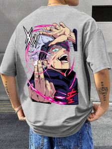 TripBroz Graphic Print Men Round Neck Grey T-Shirt