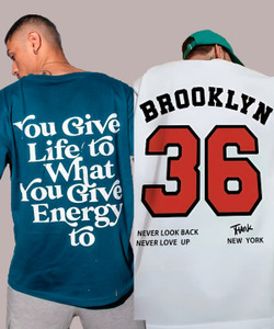 TWOCRAZIIE Printed, Typography Men Round Neck Multicolor T-Shirt