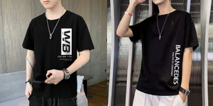 THUNDER PLANET Typography Men Round Neck Black T-Shirt