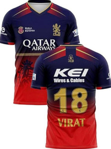 newtal Printed Men V Neck Dark Blue, Red T-Shirt