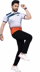 dhaari by unique creation Printed Men Mandarin Collar White T-Shirt