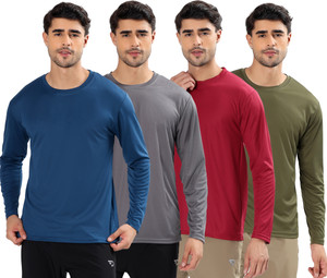 Garmin Solid Men Round Neck Multicolor T-Shirt