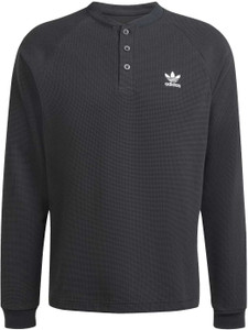 ADIDAS Printed Men Round Neck Black T-Shirt