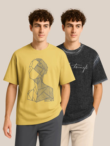 Bullmer Graphic Print Men Round Neck Multicolor T-Shirt