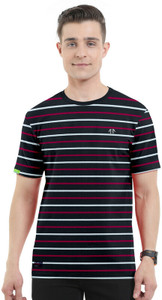 Triptee Striped Men Round Neck Multicolor T-Shirt