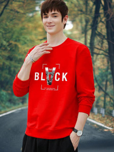 Beaumen Printed Men Round Neck Red T-Shirt