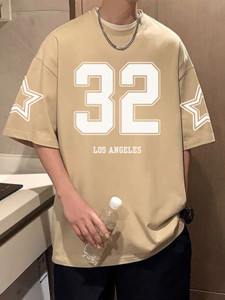 Cool Plus Printed Men Round Neck Beige T-Shirt