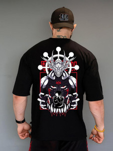 NQF Graphic Print Men Round Neck Black T-Shirt