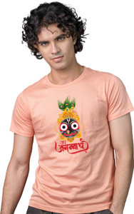 Tedhi Medhi Family Graphic Print, Typography Men Round Neck Orange T-Shirt