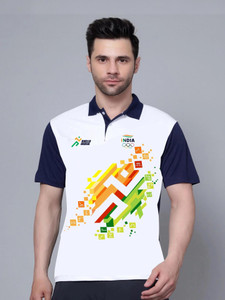 Axen Printed Men Polo Neck Multicolor T-Shirt - Image 4