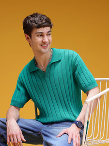 HERE&NOW Green Polo Neck T-Shirt - Image 6