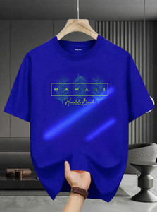Magneto Printed Men Round Neck Blue T-Shirt