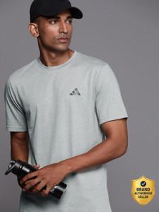 ADIDAS Men Grey Round Neck T-Shirt - Image 6