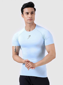 FuaarK Solid Men Round Neck Reversible Blue T-Shirt