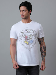Free Authority Graphic Print Men Round Neck White T-Shirt