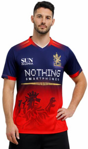 MSV Printed Men Polo Neck Blue, Red T-Shirt
