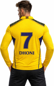 IZON Printed Men V Neck Yellow T-Shirt