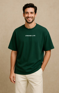 UrGear Printed Men Round Neck Green T-Shirt