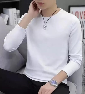 clickwell Solid Men Round Neck White T-Shirt