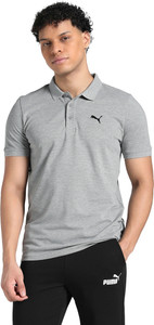 PUMA Printed Men Polo Neck Grey T-Shirt