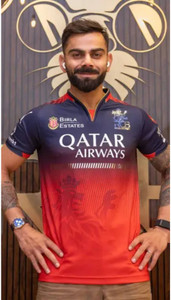 MSV Printed Men Polo Neck Blue, Red T-Shirt