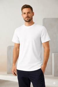 CLASSIC Men White Round Neck T-Shirt - Image 6